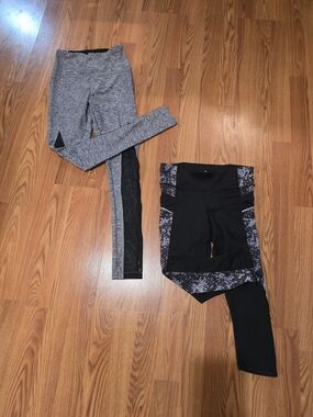 PINK Victoria's Secret Gray and Black Workout Leggings And Athleta Capris Bundle